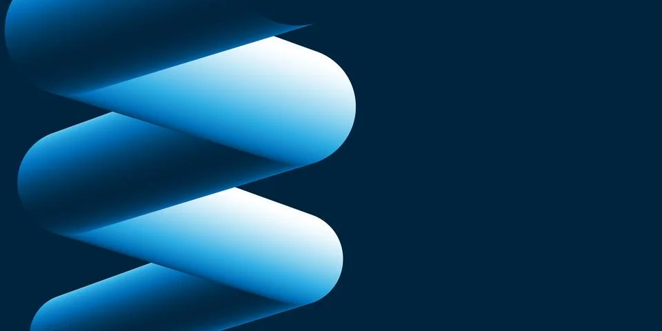 3D Modern abstract background featuring a lit tubular zigzag shape colored .. Illustrazione stock