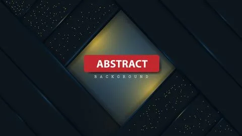 3D modern abstract presentation Luxury Dark blue and golden design  background. Stock Illustration