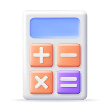 3D Modern Calculator Isolated Stock Illustration