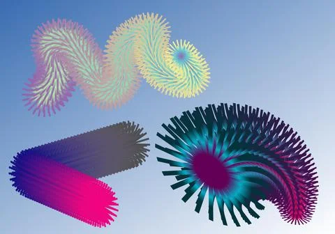 3D modern  curve abstract presentation background..set Stock Illustration