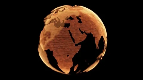3d modern digital globe loop orange Stock Footage 82884752