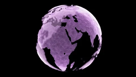 3d modern digital globe loop pink Stock Footage 82884756