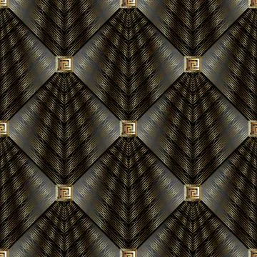 3d modern geometric vector seamless pattern. Lattice surface bla イラスト素材