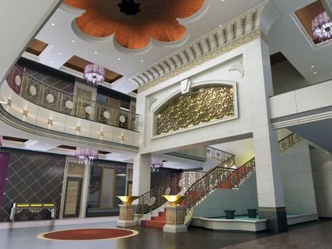 3d modern hall,corridor Illustrazione stock