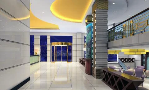 3d modern hall,corridor Illustrazione stock