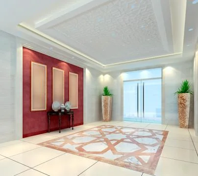 3d modern hall,corridor Illustrazione stock