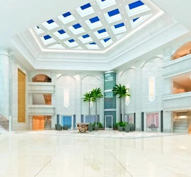 3d modern hall,corridor Illustrazione stock