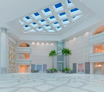 3d modern hall,corridor Illustrazione stock