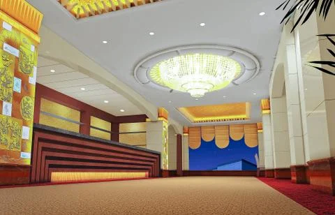 3d modern hall,corridor Illustrazione stock