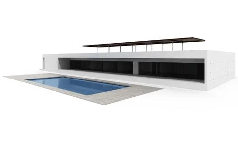3d modern house, isolated on white Stock Illustration