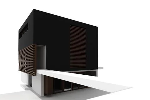 3d modern house, isolated on white Stock Illustration
