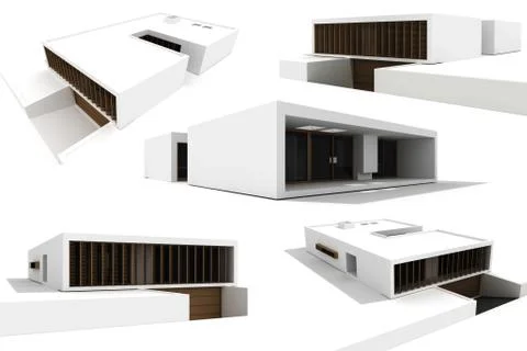 3d modern house, isolated on white Illustrazione stock