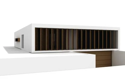 3d modern house, isolated on white Stock Illustration