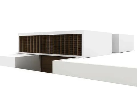 3d modern house, isolated on white Stock Illustration