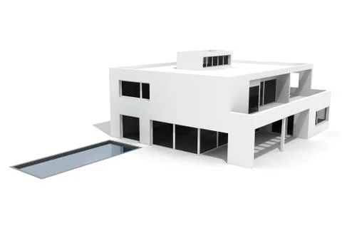 3d modern house, isolated on white Stock Illustration