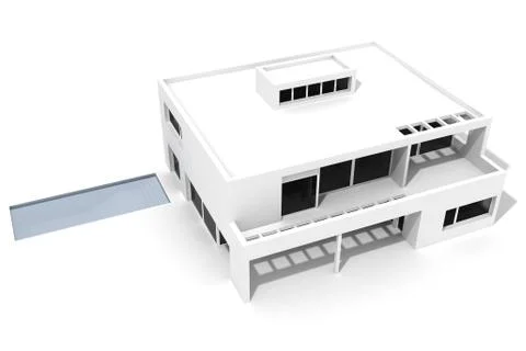 3d modern house, isolated on white Stock Illustration