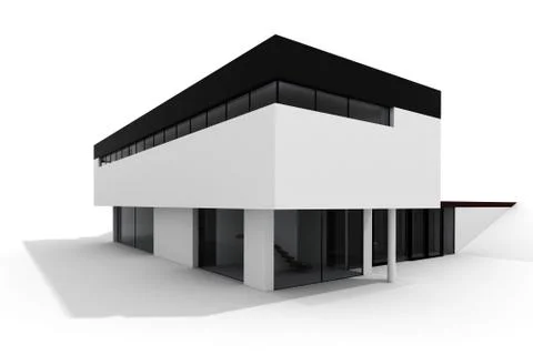 3d modern house, isolated on white Stock Illustration
