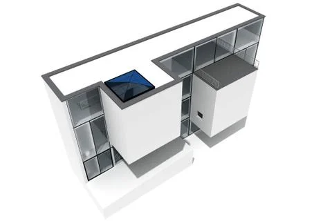 3d modern house, on white background Stock Illustration