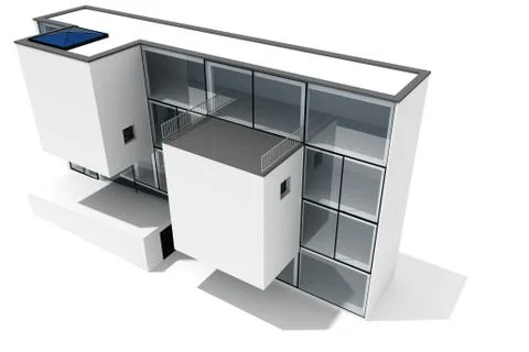 3d modern house, on white background Stock Illustration