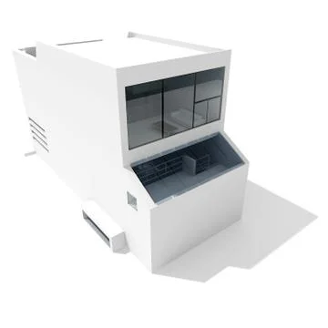 3d modern house, on white background Stock Illustration