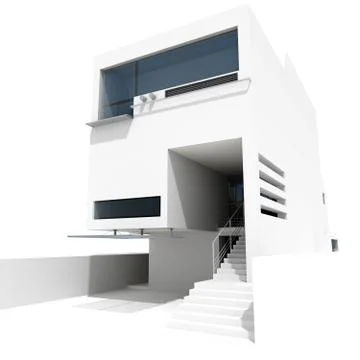 3d modern house, on white background Stock Illustration