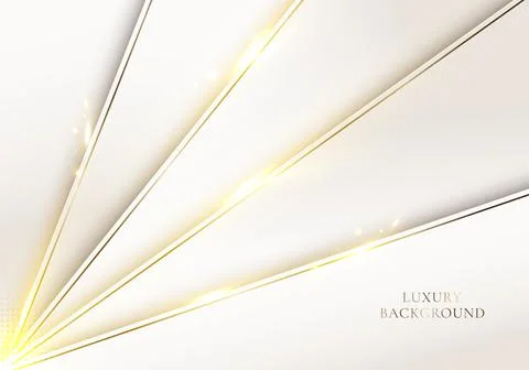 3D modern luxury template design white diagonal stripes pattern and golden gl Stock Illustration