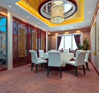 3d modern restaurant. Illustrazione stock
