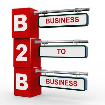 3d modern signboard of b2b Stock Illustration