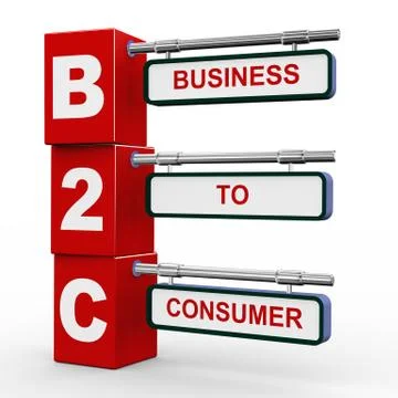 3d modern signboard of b2c Stock Illustration