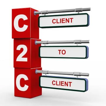 3d modern signboard of c2c Stock Illustration