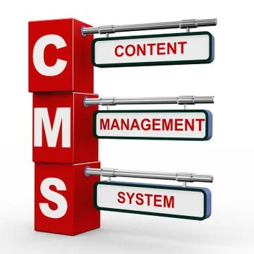 3d modern signboard of cms Stock Illustration