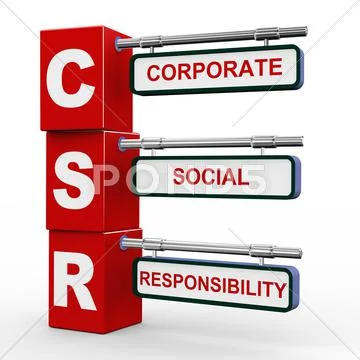 3d modern signboard of csr Stock Illustration