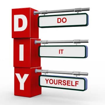 3d modern signboard of diy Stock Illustration