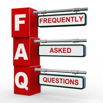 3d modern signboard of faq Stock Illustration
