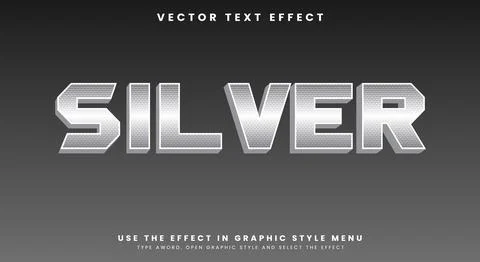 3D Modern Silver futuristic editable text style Stock Illustration