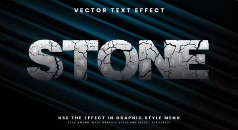 3D Modern Stone futuristic editable text style Stock Illustration