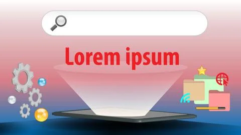 3D modern tech flat interface. Technology icon element. Stock Illustration