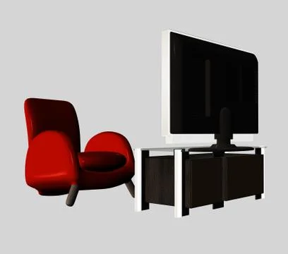 3d Modern TV set Illustrazione stock