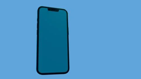 3D mold representation of a cell phone in a blue environment Stock Illustration