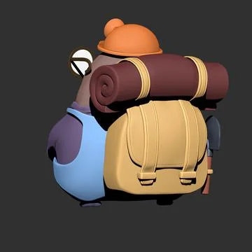 3D mole with glasses with a backpack and a plastic orange helmet Stock Illustration