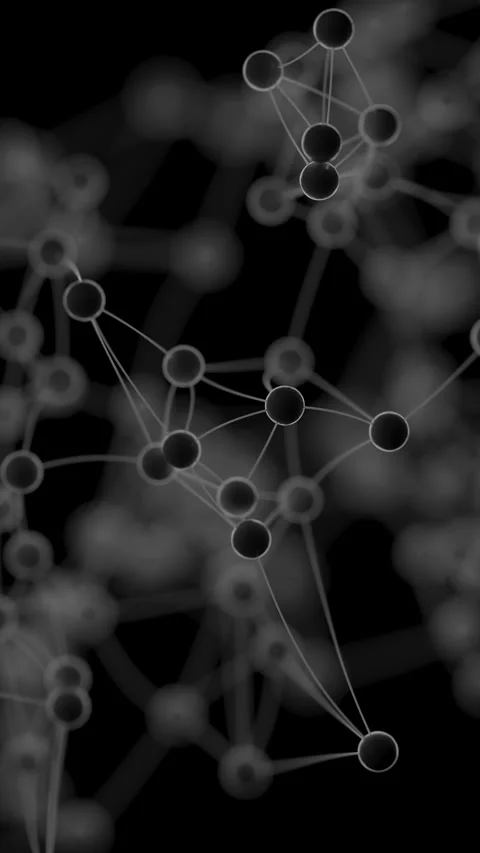 3D molecular network with connected spheres. Video stock 314044632