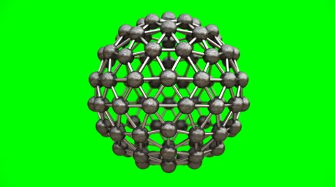 3d molecular spherical lattice isolated on green screen Stock Footage 46858516