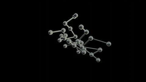 3D Molecular Structure on Black Background Stock Footage 296298437