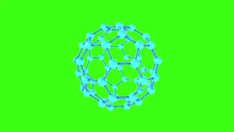 3D molecular structure: blue atoms on green background Stock-Footage 287011925