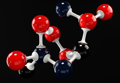 A 3d molecule on a black background イラスト素材