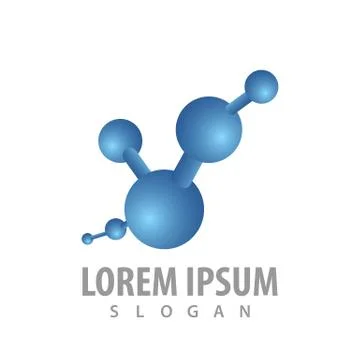 3D molecule logo concept design. Symbol graphic template element vector Stock Illustration