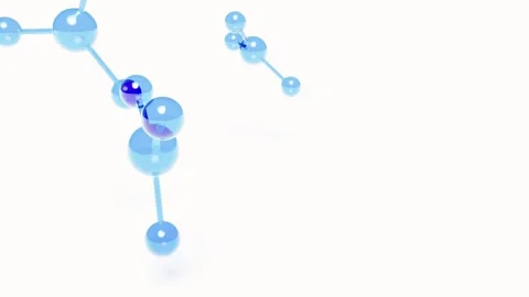 3D molecule model molecular structure isolated on white bg seamless looped Stock Footage 344396506