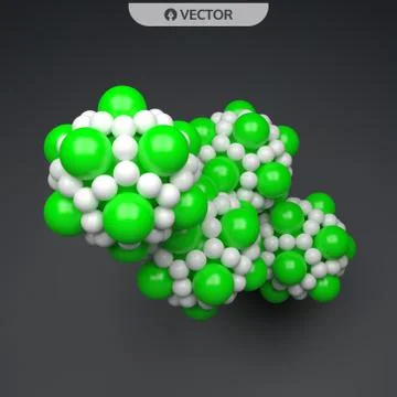 3D molecule. Molecular structure. Vector illustration for science. Stock Illustration
