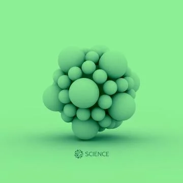 3D molecule. Molecular structure. Vector illustration for science. Illustrazione stock