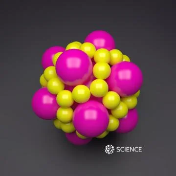 3D molecule. Molecular structure. Vector illustration for science. Stock Illustration